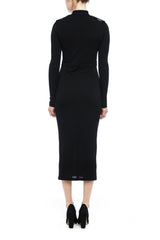 DEEP V TIE NECK DRESS